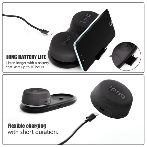 Budi Wireless Magnetic Stereo Speaker LED 8w 600mAH Budi FoneFunShop