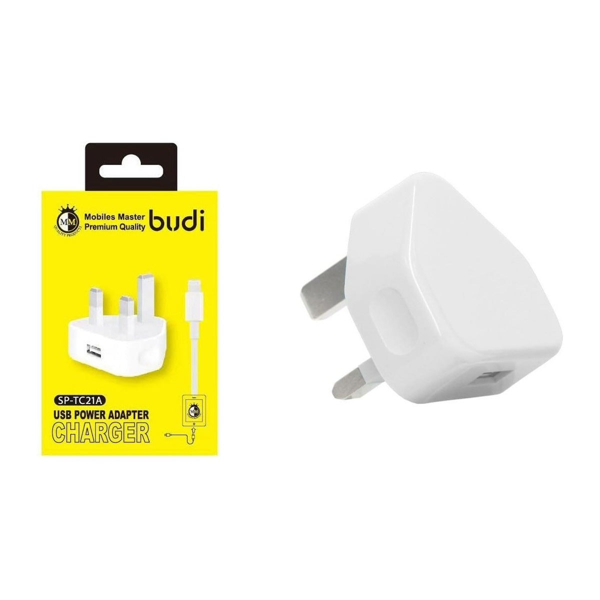 Budi Home Charger 2A With 8Pin Cable White Charger Budi