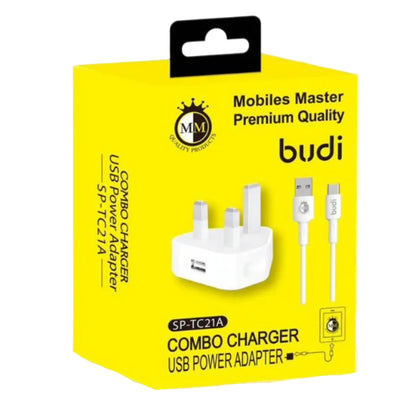 Budi Home Charger 2A With 8Pin Cable White Charger Budi