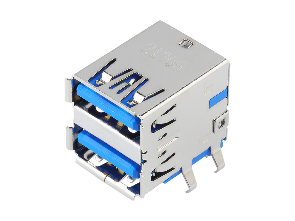 Molex Right Angle, Through Hole Female - 2 Port Type USB Type A USB Connector USB 3.0 (48406-0003) Electronic Components FoneFunShop