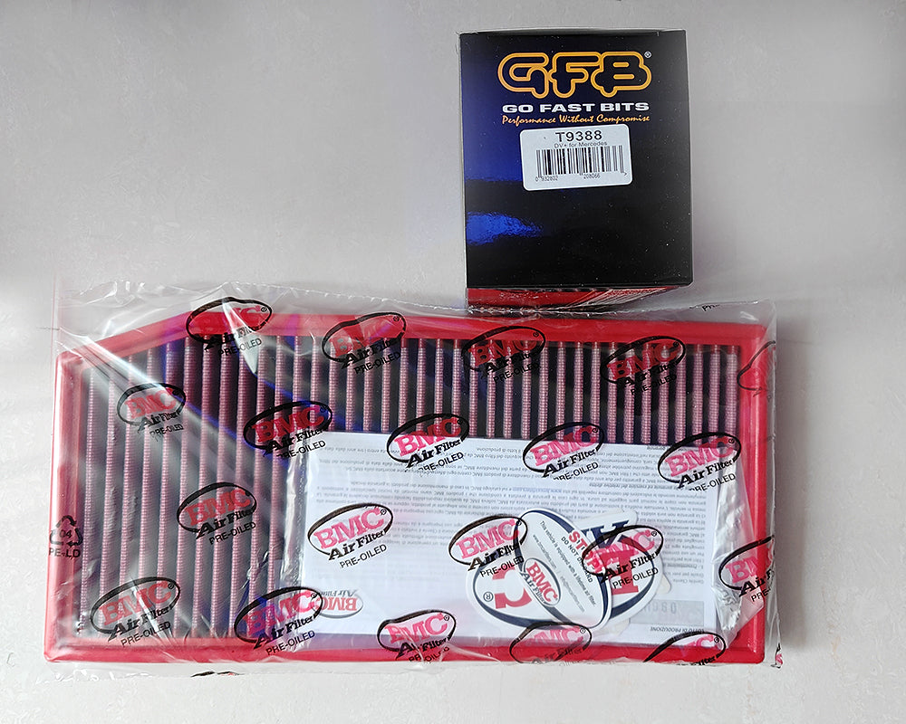 VALUE PACK- GFB DV+ T9388 + BMC Panel Air Filter for Mercedes-Benz W205 M264 Car Tornado Tuning