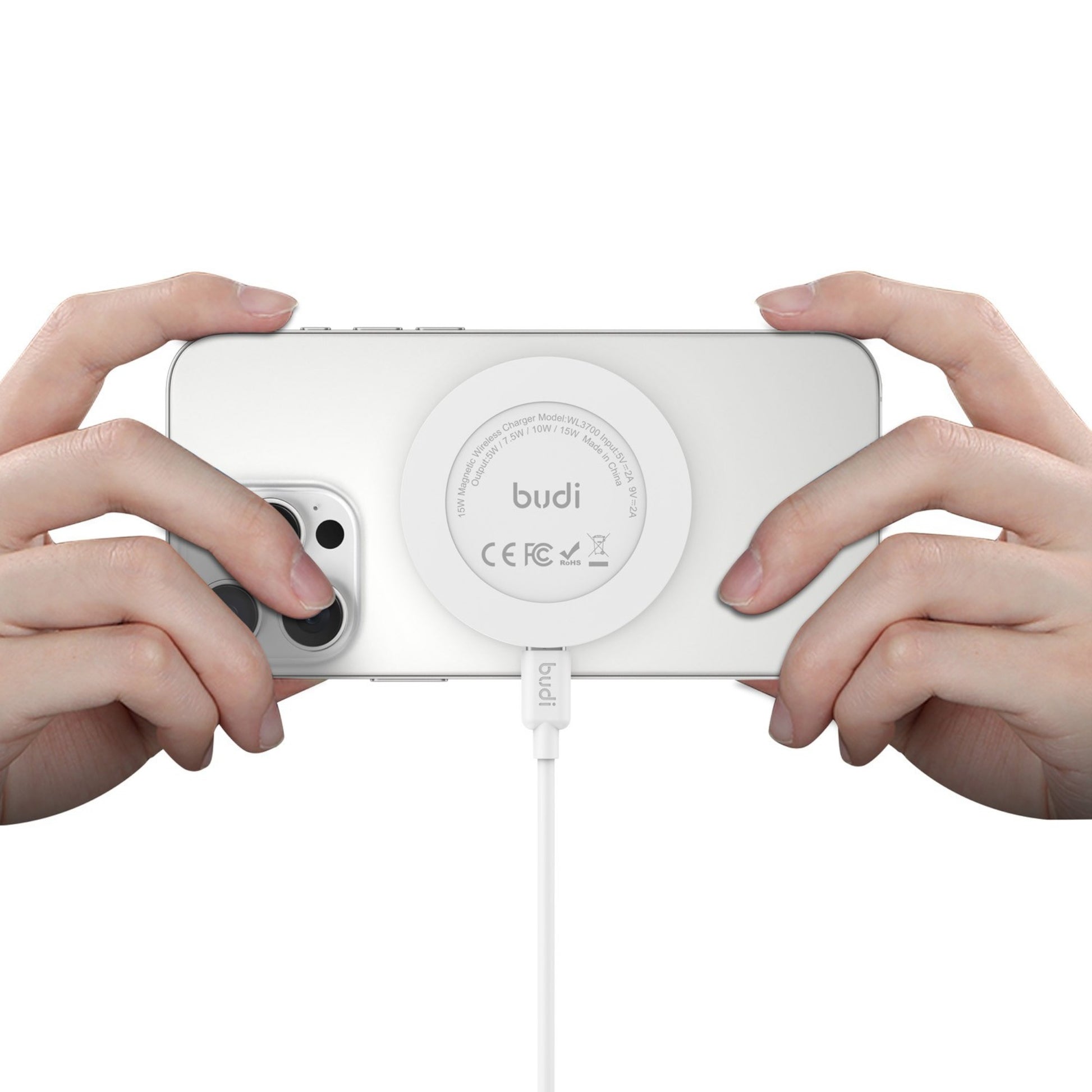 Budi 15W Wireless Charger With Type C Cable Budi FoneFunShop