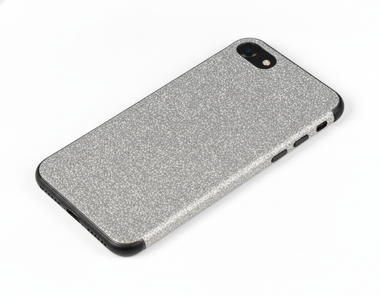 Back Protector For iPhone 7 Silver Glitter Bling Rear Protector Protector FoneFunShop