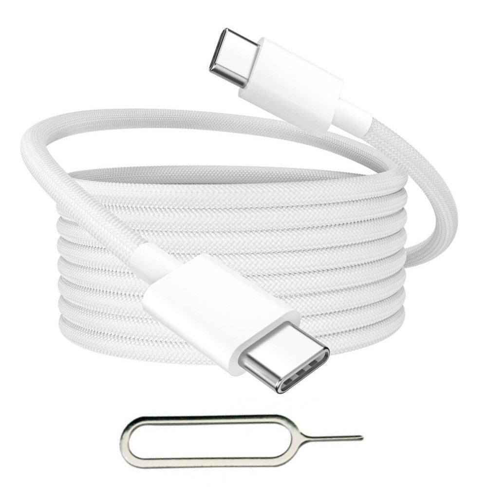 Apple 1M 60W USB-C to USB-C Woven White Apple A2795 with SIM Eject Tool Cable FoneFunShop