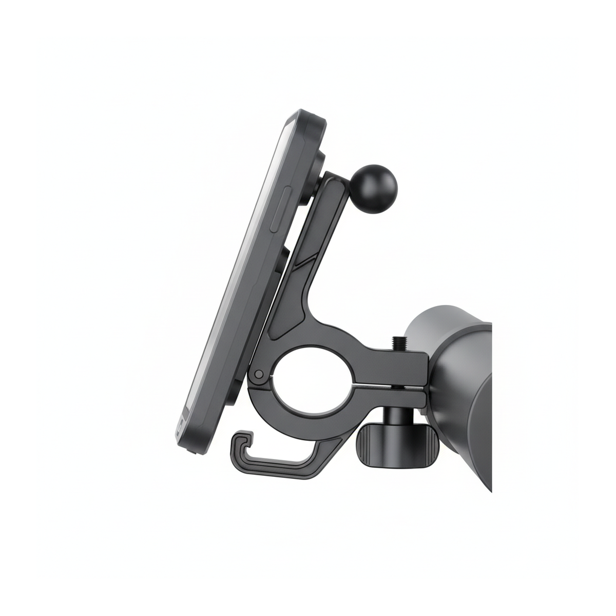 Budi Waterproof Motorbike and Bike Phone Holder IP65 Handlebar Mirror - side view