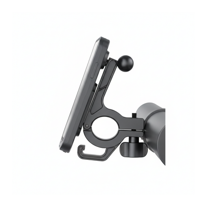 Budi Waterproof Motorbike and Bike Phone Holder IP65 Handlebar Mirror - side view