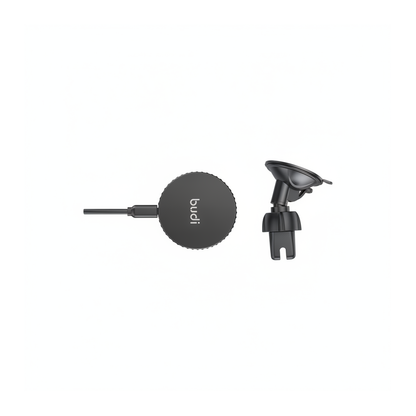 Budi Magnetic Wireless Car Charger Holder 15W Windscreen and Vent - top view