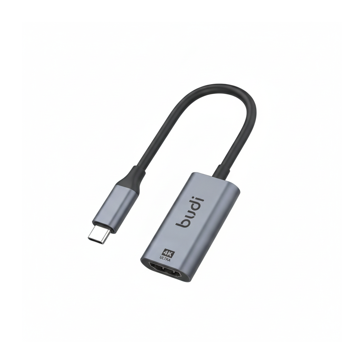 Budi USB-C to HDMI Adapter 4K 30Hz Aluminium Plug and Play Grey Adapter FoneFunShop