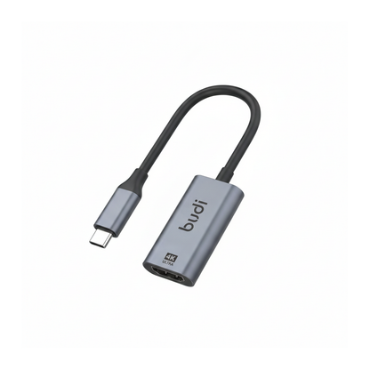 Budi USB-C to HDMI Adapter 4K 30Hz Aluminium Plug and Play Grey Adapter FoneFunShop