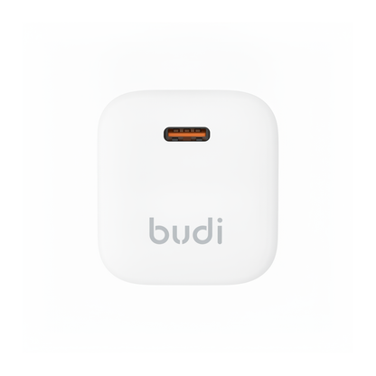Budi 67W GaN USB-C Compact Wall Charger UK Plug PD Fast Charging - top view