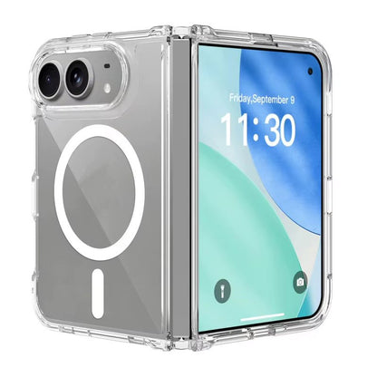 Clear Case For iPhone Duo Magnetic Charging Front and Back Clamshell Case Cover FoneFunShop