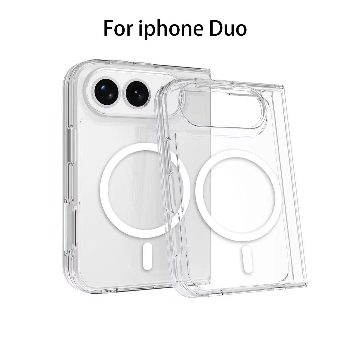 Clear Case For iPhone Duo Magnetic Charging Front and Back Clamshell Case Cover FoneFunShop