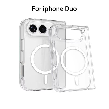 Clear Case For iPhone Duo Magnetic Charging Front and Back Clamshell Case Cover FoneFunShop