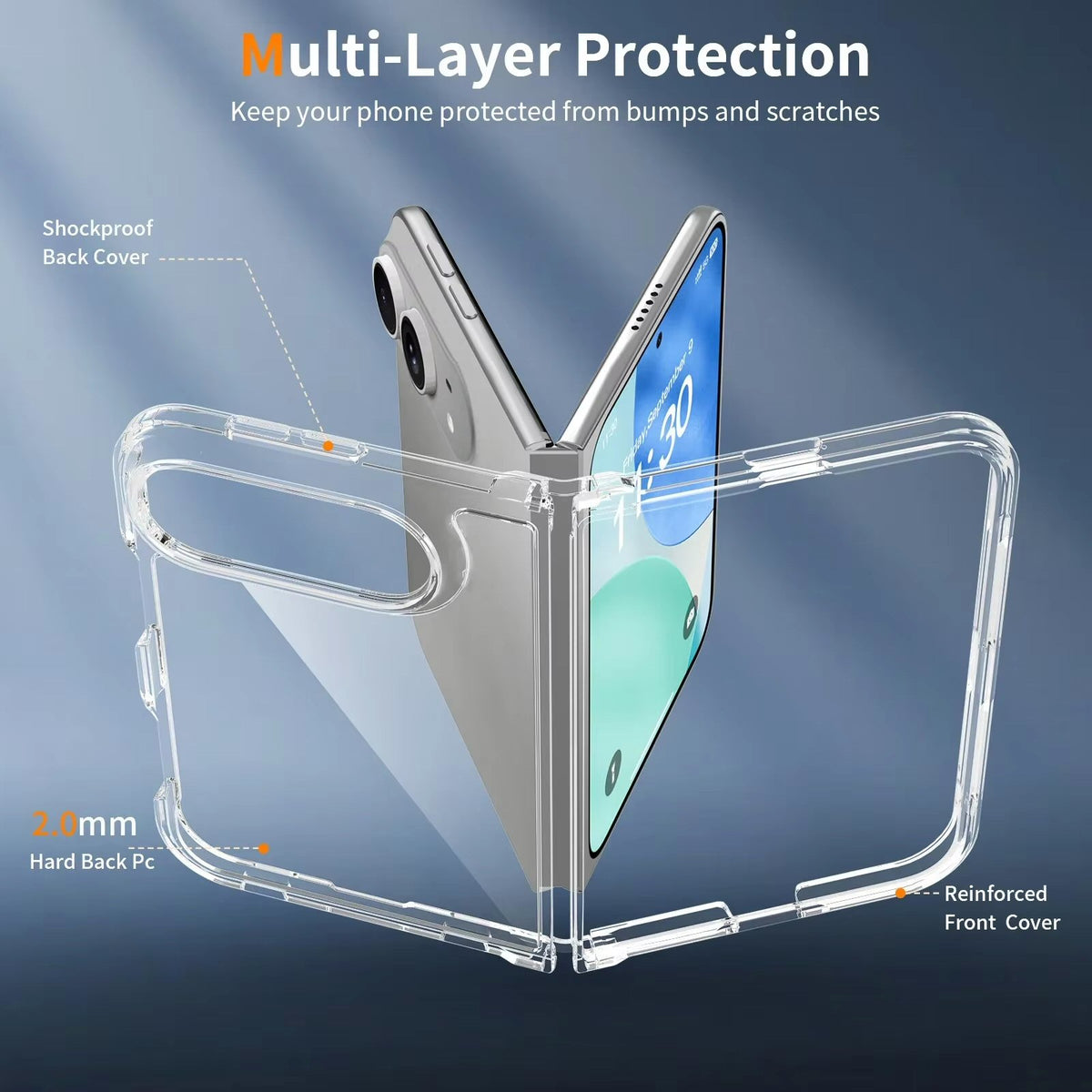 Clear Case For iPhone Duo Magnetic Charging Front and Back Clamshell Case Cover FoneFunShop