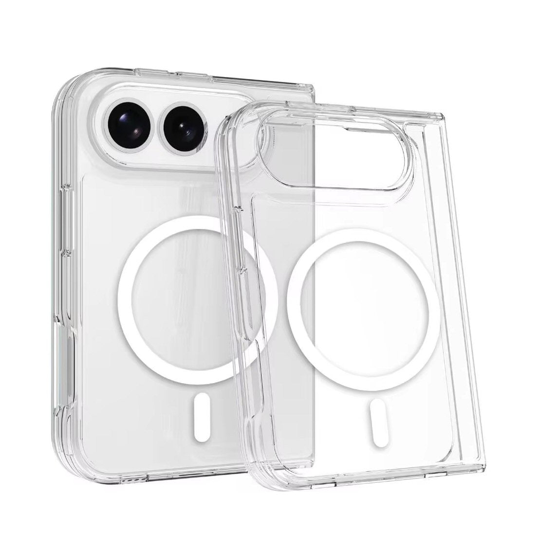 Clear Case For iPhone Duo Magnetic Charging Front and Back Clamshell Case Cover FoneFunShop