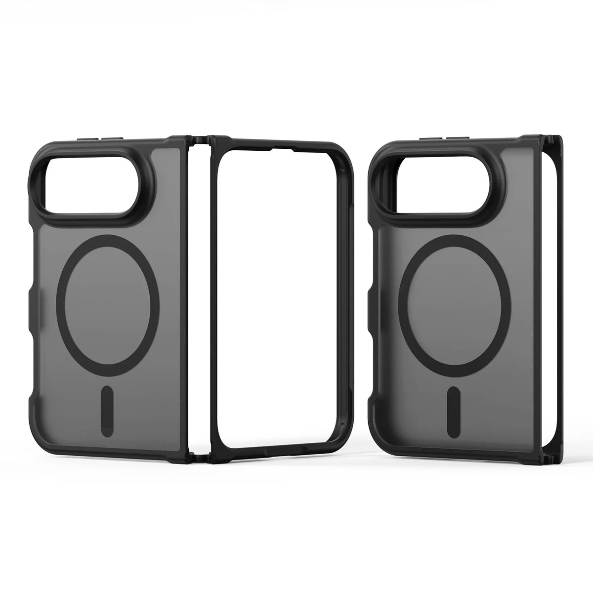 Black Case For iPhone Duo Magnetic Charging Front and Back Clamshell Case Cover FoneFunShop