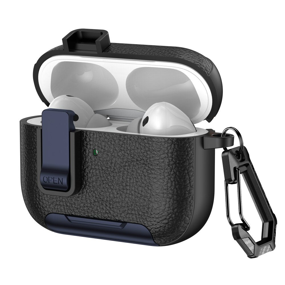 Case For AirPods Pro 3 3rd Gen with Secure Lock Clip Full-Body Shockproof Hard Protective Cover - Blue Case Cover FoneFunShop