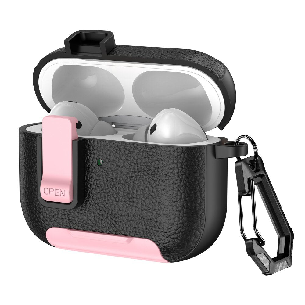 Case For AirPods Pro 3 3rd Gen with Secure Lock Clip Full-Body Shockproof Hard Protective Cover - Pink Case Cover FoneFunShop