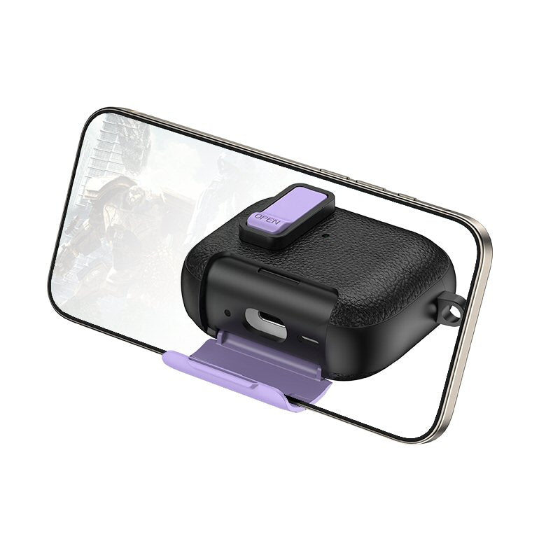 Case For AirPods Pro 3 3rd Gen with Secure Lock Clip Full-Body Shockproof Hard Protective Cover - Purple Case Cover FoneFunShop