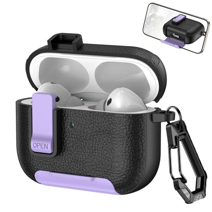 Case For AirPods Pro 3 3rd Gen with Secure Lock Clip Full-Body Shockproof Hard Protective Cover - Purple Case Cover FoneFunShop
