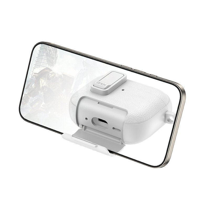 Case For AirPods Pro 3 3rd Gen with Secure Lock Clip Full-Body Shockproof Hard Protective Cover - White Case Cover FoneFunShop