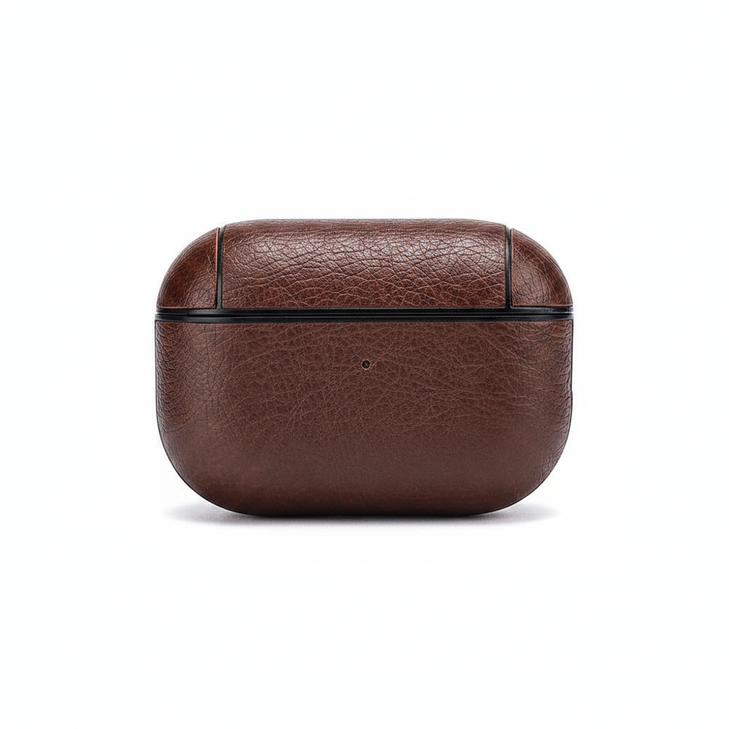 Case For Pods Pro 2 PU Leather Protection in Dark Brown Case Cover FoneFunShop