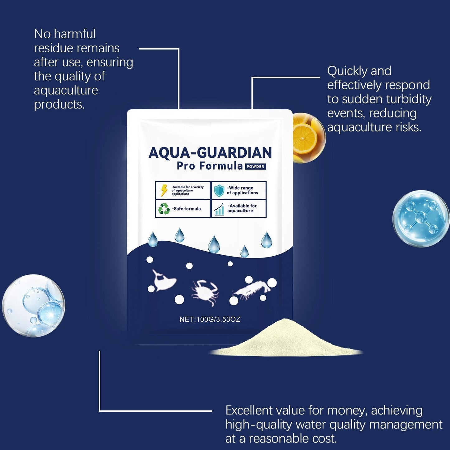 Aqua Guardian Pro Formula Pond Aquarium Water Clarifier Clear Cloudiness - Pack of 3 Aquarium FoneFunShop