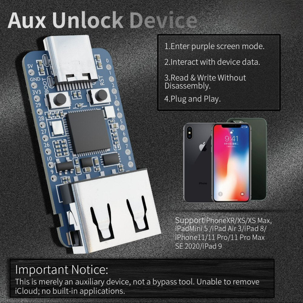 Aux USB Engineering / Purple Screen Mode Unlock Module for iPhone A12 A13