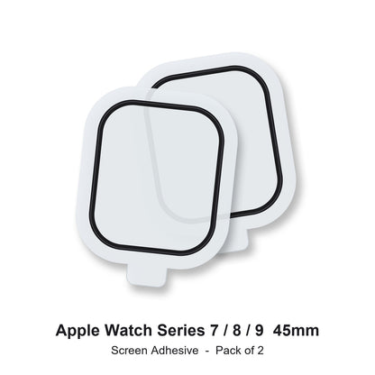 Adhesive For Apple Watch Screen Series 7 / 8 / 9 45mm Pack of 2 Adhesive FoneFunShop
