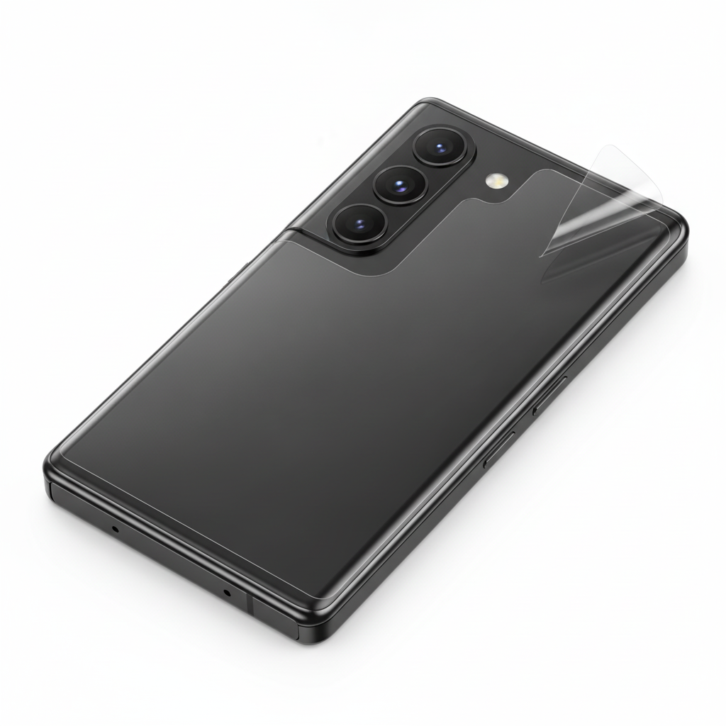 Clear hydrogel back film fitted on Samsung Galaxy Z Fold