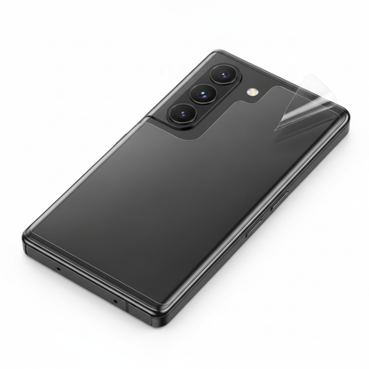 Clear hydrogel back film fitted on Samsung Galaxy Z Fold