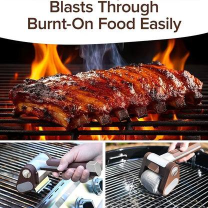 Electric BBQ Grill Brush, Cordless Rotary Cleaner with Detachable Brush 350RPM Motor