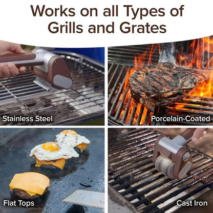 Electric BBQ Grill Brush, Cordless Rotary Cleaner with Detachable Brush 350RPM Motor