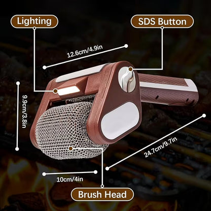Electric BBQ Grill Brush, Cordless Rotary Cleaner with Detachable Brush 350RPM Motor