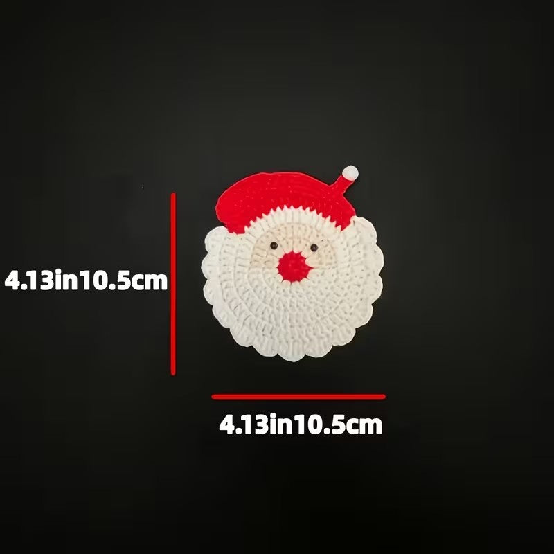 Handmade Crochet Christmas Coasters Holiday Table Decoration Drink Mats - 4PCS Christmas FoneFunShop