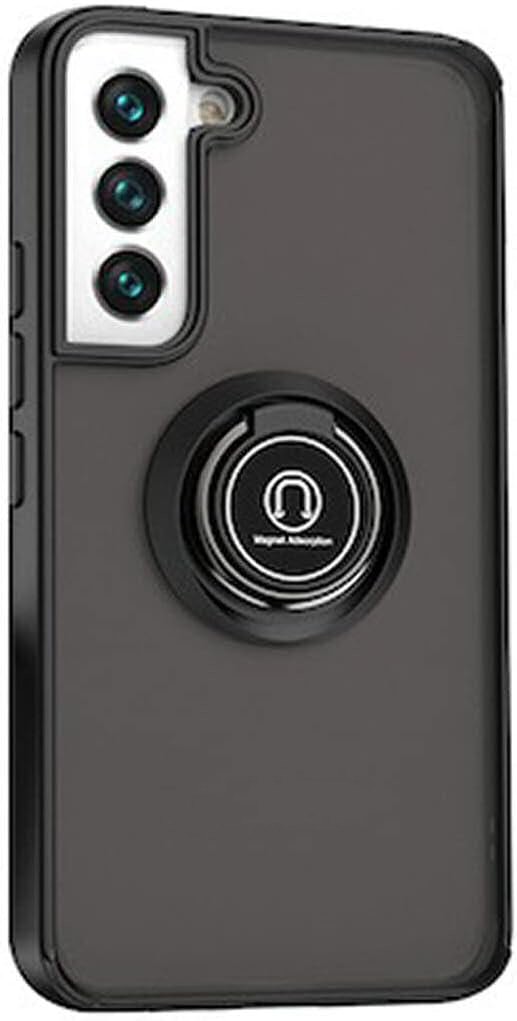 Case For Samsung S22 Plus Black Slimline Low Profile With Ring Holder Case Cover FoneFunShop