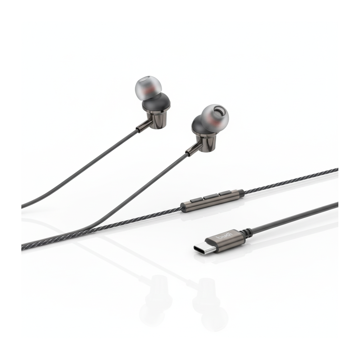 Budi EP79TB USB-C Metal Earphones True Sound with Mic 1.2M - hero