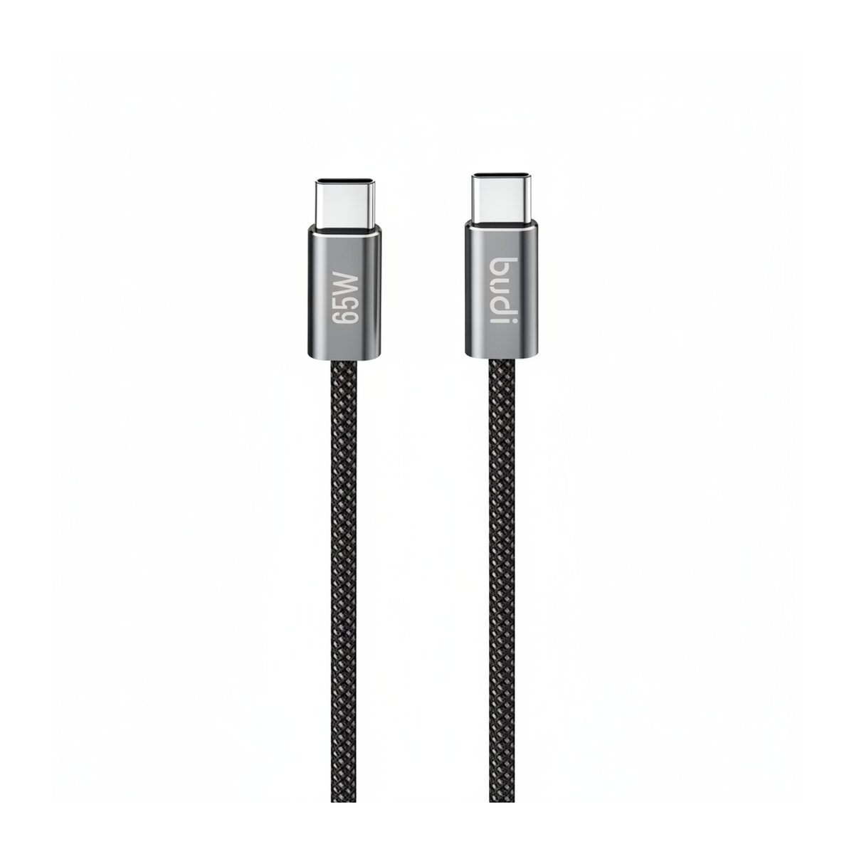 Budi 5M USB-C to USB-C Cable 65W PD Braided Long Charging Cable - front view