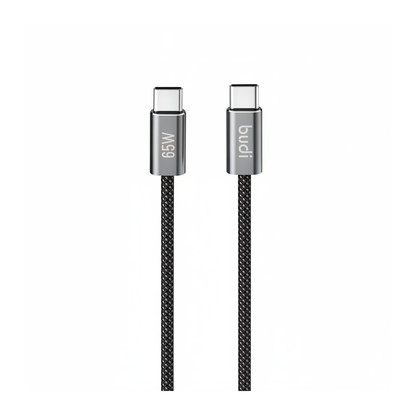 Budi 5M USB-C to USB-C Cable 65W PD Braided Long Charging Cable - front view