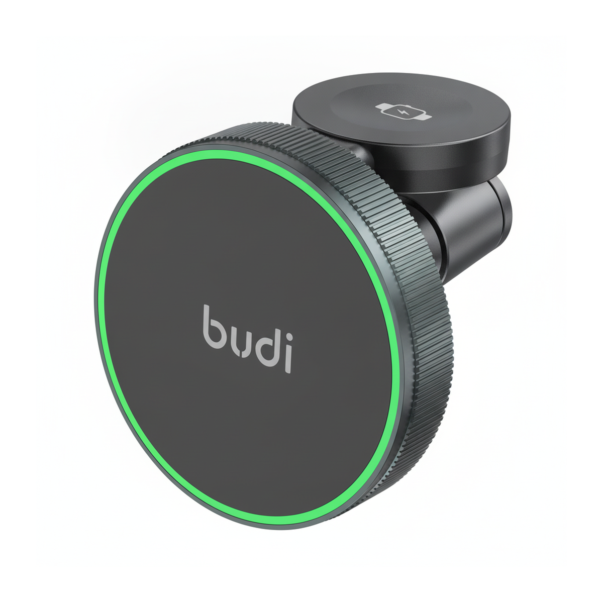 Budi 2 in 1 Magnetic Wireless Car Charger Mount 15W Phone and Watch - close-up detail