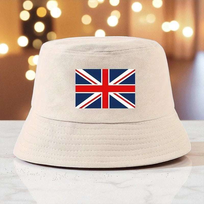 Bucket Hat British Flag Union Jack Beige Hat FoneFunShop