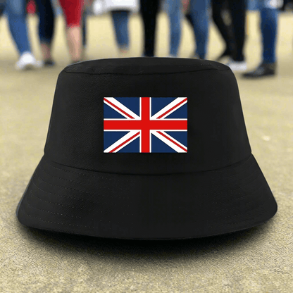 Bucket Hat British Flag Union Jack Black Hat FoneFunShop