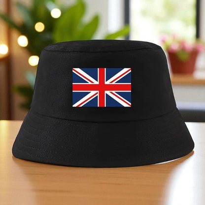 Bucket Hat British Flag Union Jack Black Hat FoneFunShop