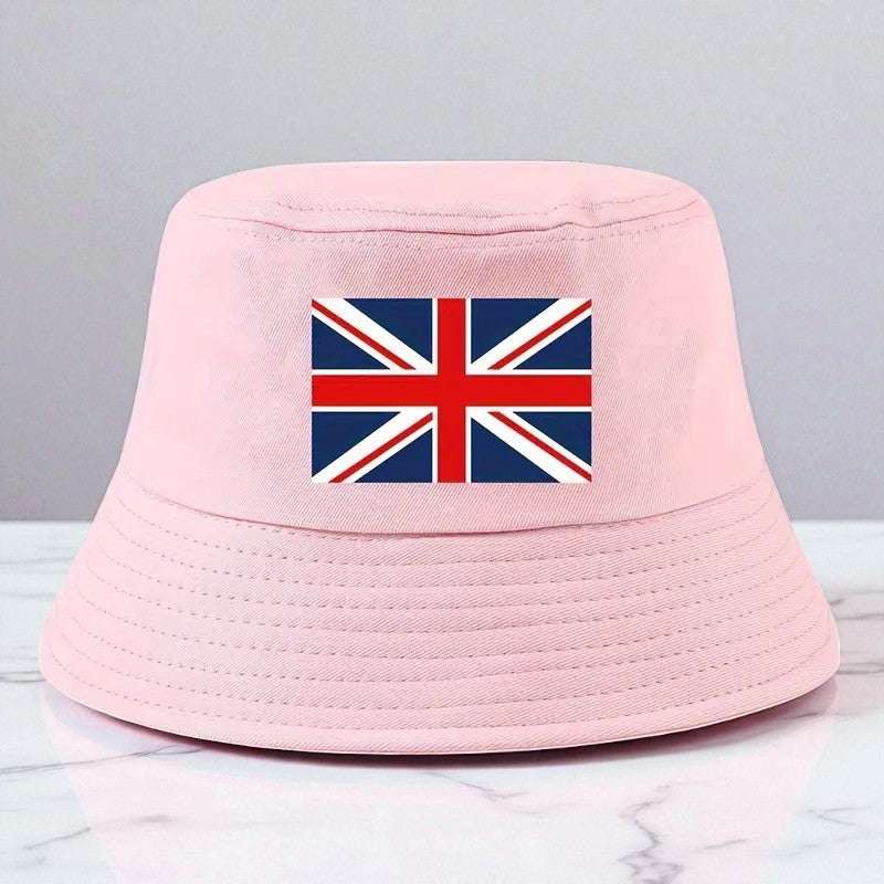 Bucket Hat British Flag Union Jack Pink Hat FoneFunShop