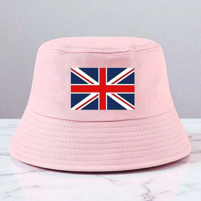 Bucket Hat British Flag Union Jack Pink Hat FoneFunShop
