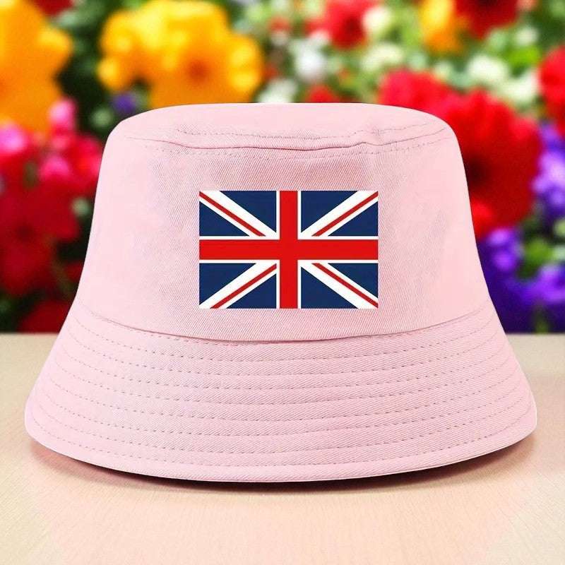 Bucket Hat British Flag Union Jack Pink Hat FoneFunShop