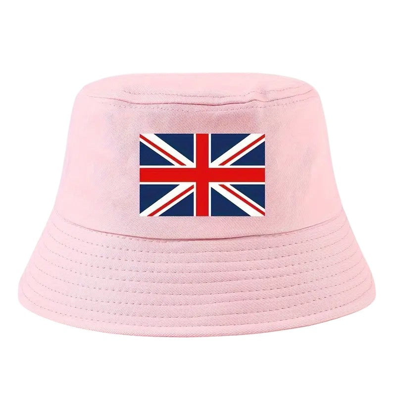 Bucket Hat British Flag Union Jack Pink Hat FoneFunShop