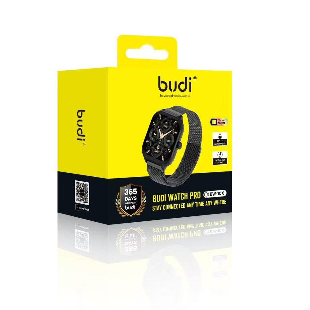 Budi Smart Watch 10X 2.01 inch Large Display, IP65 Water Resistant, Bluetooth 5.0
