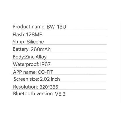 Budi Smart Watch 13U AMOLED 2.02 inch Large Display, IP67 Waterproof, Bluetooth 5.3