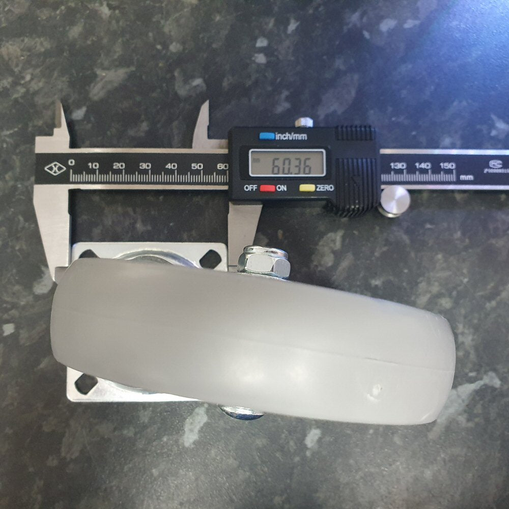 4 inch Wheel Swivel Trolley Caster Thermoplastic Rubber with Brake 100mm On Plate Grey Wheel FoneFunShop